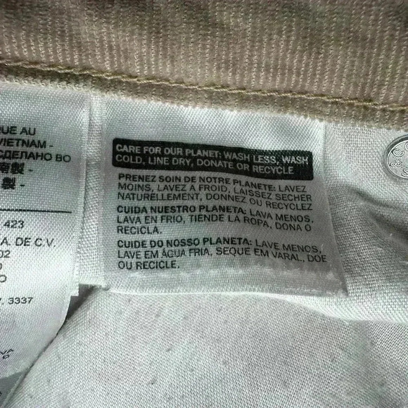 Levi’s 505 Straight Leg Silver Tab Ladies Tan Corduroy Jeans size 4M W27 L32 - Picture 6 of 8